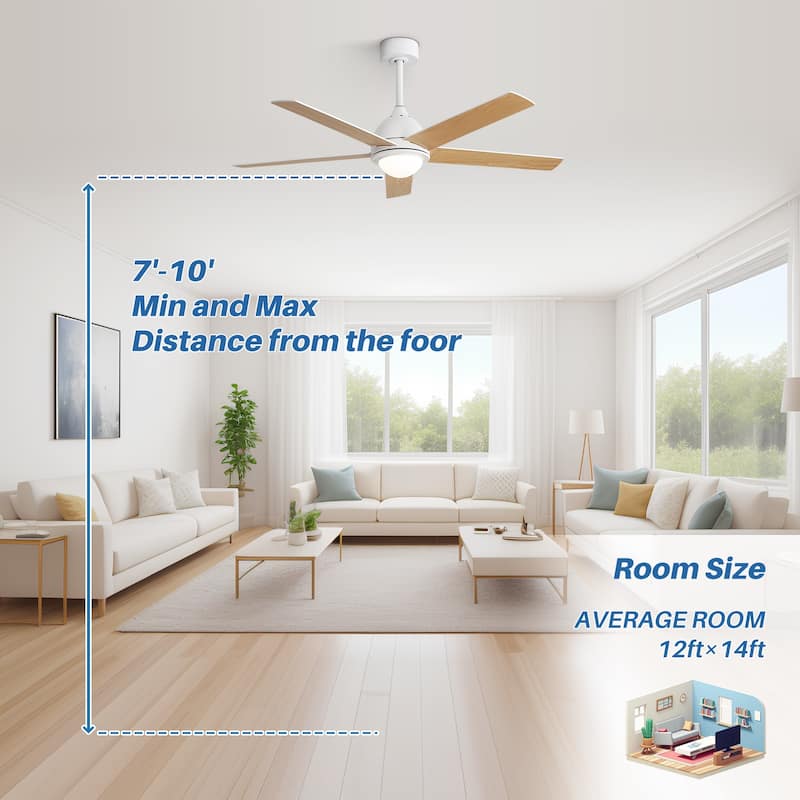 38 Inch Ceiling Fan Without Light ABS Blades Powerful Dc Motor With 1/4/8H Timer for Living Room,Bedroom