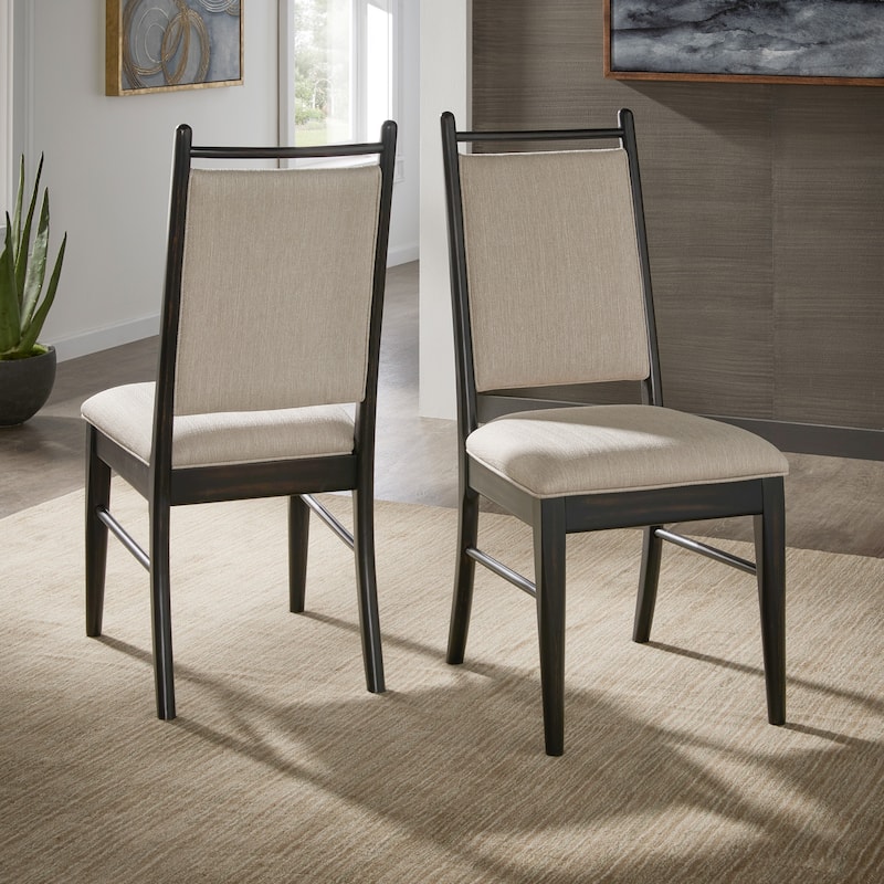 Harstad Wood Finish Beige Fabric Dining Chair (Set of 2) by iNSPIRE Q Modern