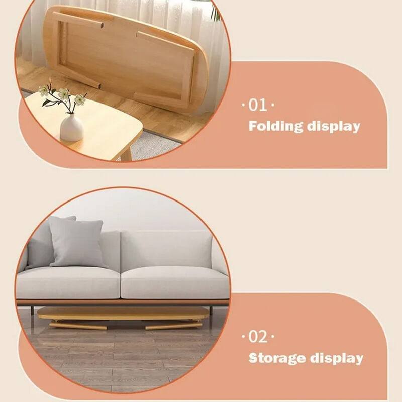 Folding Coffee Table, Collapsible Wooden Mini Desk, Multifunctional Foldable Coffee Tables For Small Spaces, Study