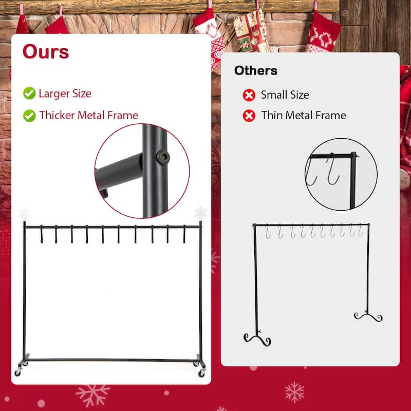 Costway 10-Hook Christmas Stocking Holder Stand on Wheels with 6 - See Details