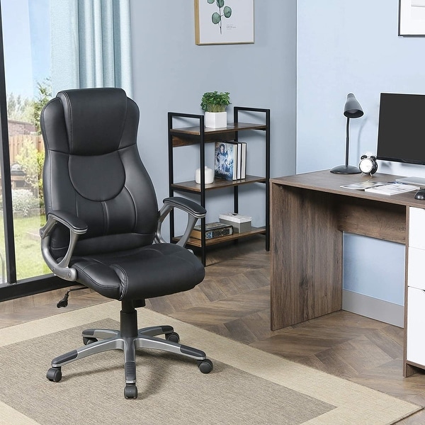 JJS High Back Swivel Ergonomic Executive Office Chair with Arms