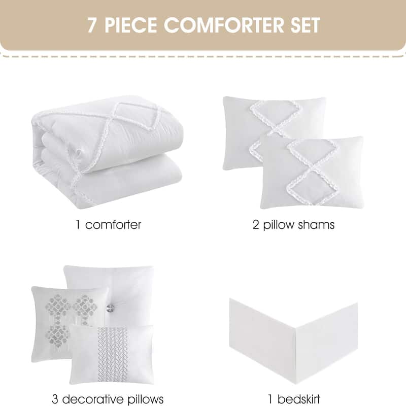 Nanshing Melissa 3D Clip Jacquard 7 Piece Comforter Set