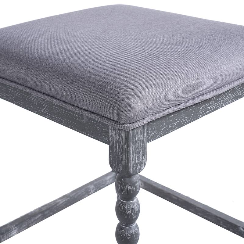 26" Counter Stools,Set of 4 with Upholstered Seat, Solid Acacia wood Frame, Foam-Padded Seat, Open Airy Design for Kitchen