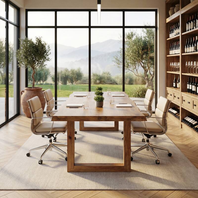 63" Solid Wood Home Office Desk