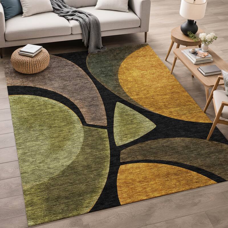 Machine Washable Indoor/ Outdoor Modern Hays Chantille Rug