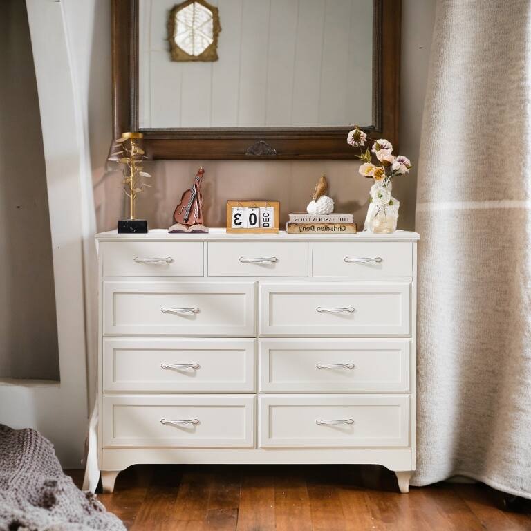 9-Drawer White Dresser