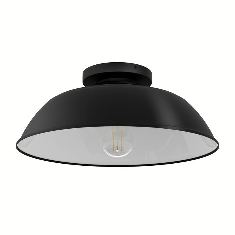 Hunter Mill Valley Outdoor 1 Light 14" Flush Mount Ceiling Light Matte Black