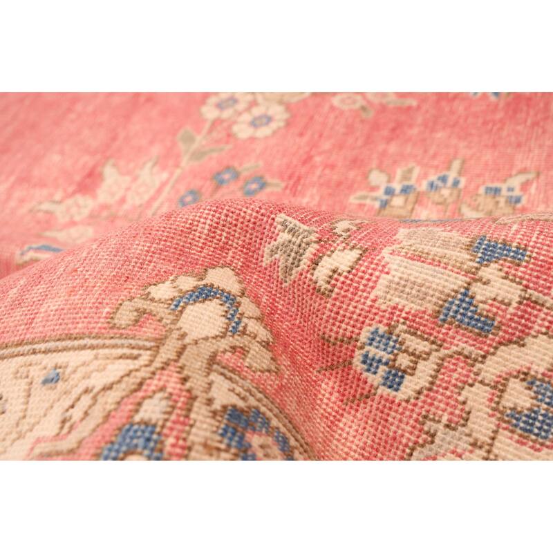 ECARPETGALLERY Hand-knotted Antalya Vintage Light Red Wool Rug - 9'9 x 12'10