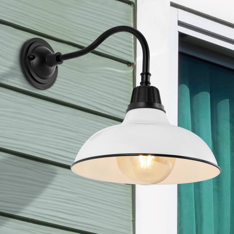 Stanley 12.25" Indoor/Outdoor LED Gooseneck Arm Sconce, By JONATHAN Y