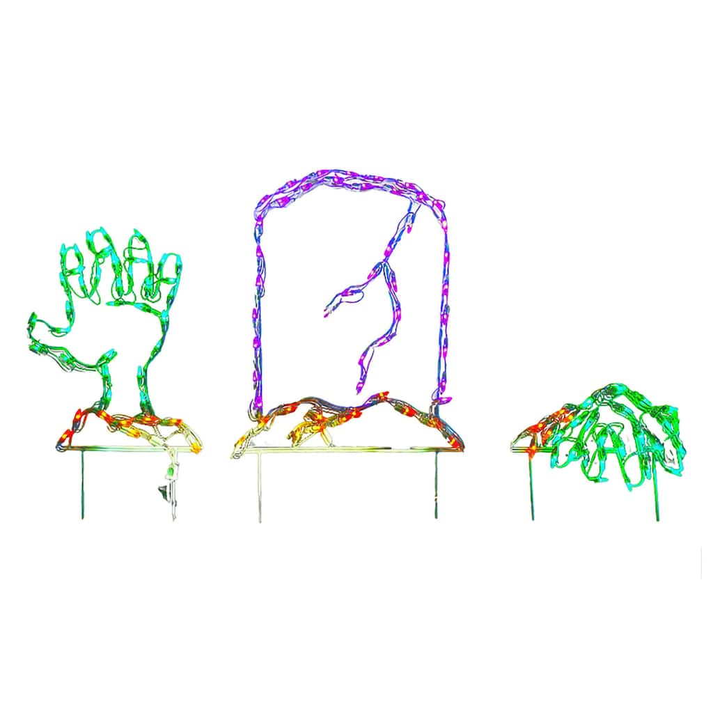 LED Lighted Tombstone and Hand Outdoor Halloween Decoration - 60"