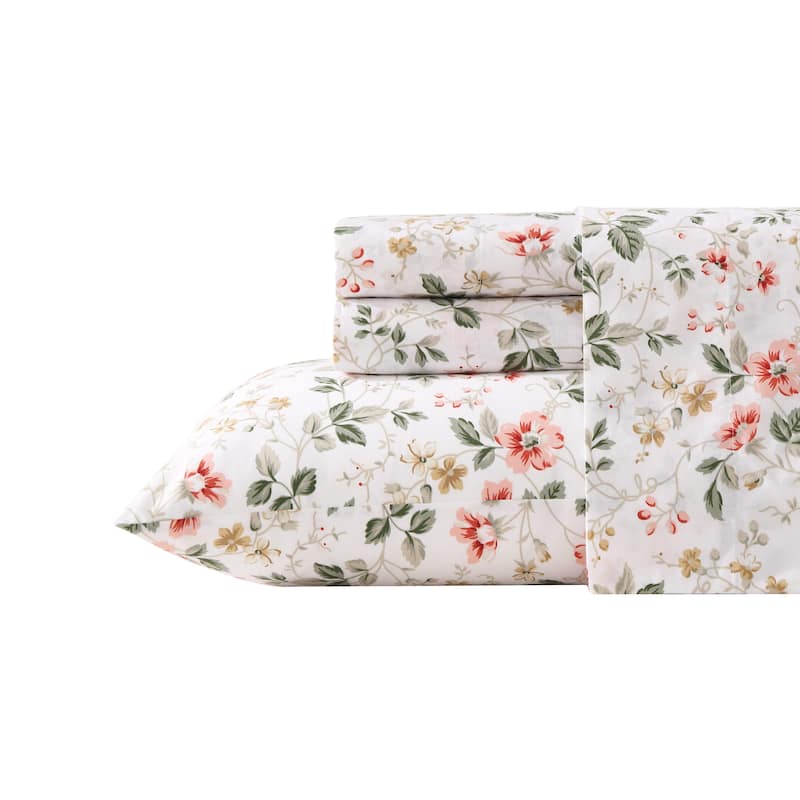 Laura Ashley Printed Cotton Percale Sheet Set