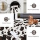 preview thumbnail 5 of 5, Cow Print Area Rug Bohemian Cowhide Pattern Natural Jute Round Rug for Living Room Bedroom