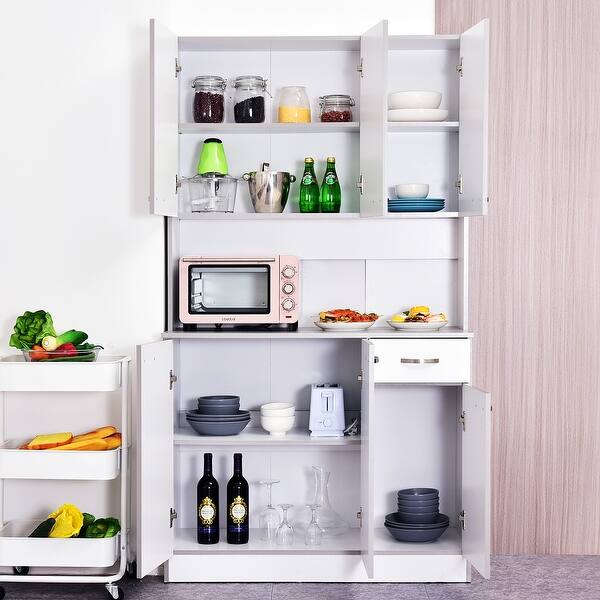 homcom 71 wood kitchen pantry storage cabinet homcom 71 freestanding kitchen buffet hutch cupboard with 6 homcom 71 wood kitchen pantry storage cabinet homcom 71 freestanding kitchen buffet hutch cupboard with 6