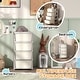 preview thumbnail 24 of 25, Qaba 4 Tier Kids Storage Unit, 4 Drawer Chest Toy Organizer Plastic Bins for Kids Bedroom Nursery Kindergarten Living Room
