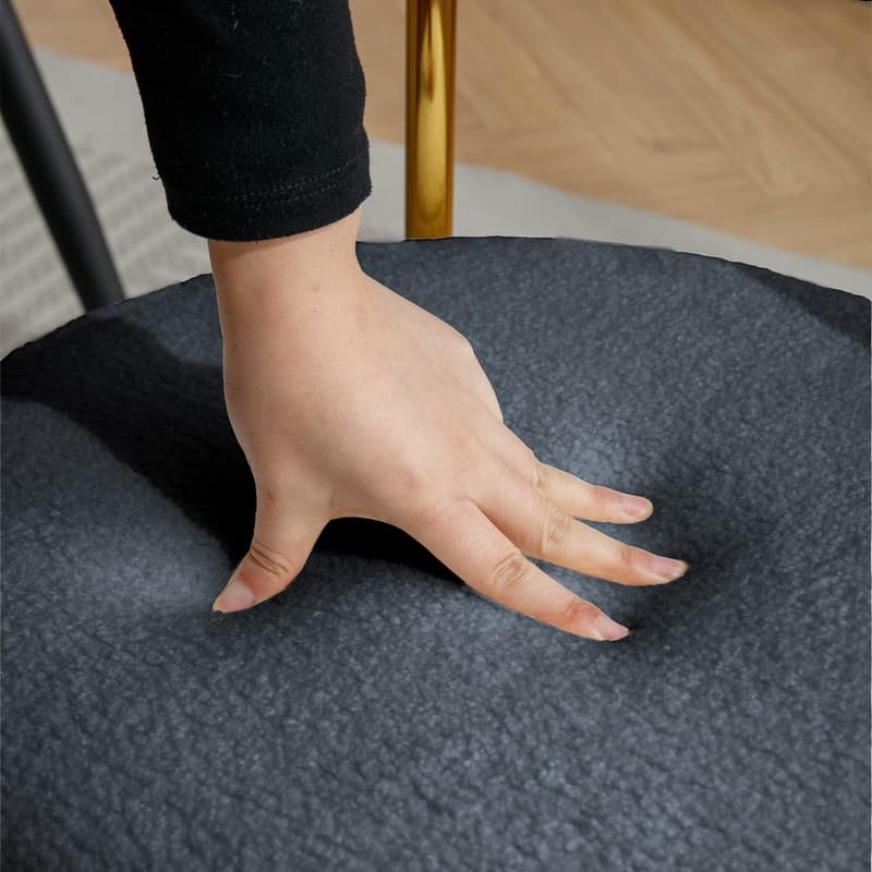 Mixoy 24"Counter Height Modern Teddy Fleece Bar Stools with Metal Legs
