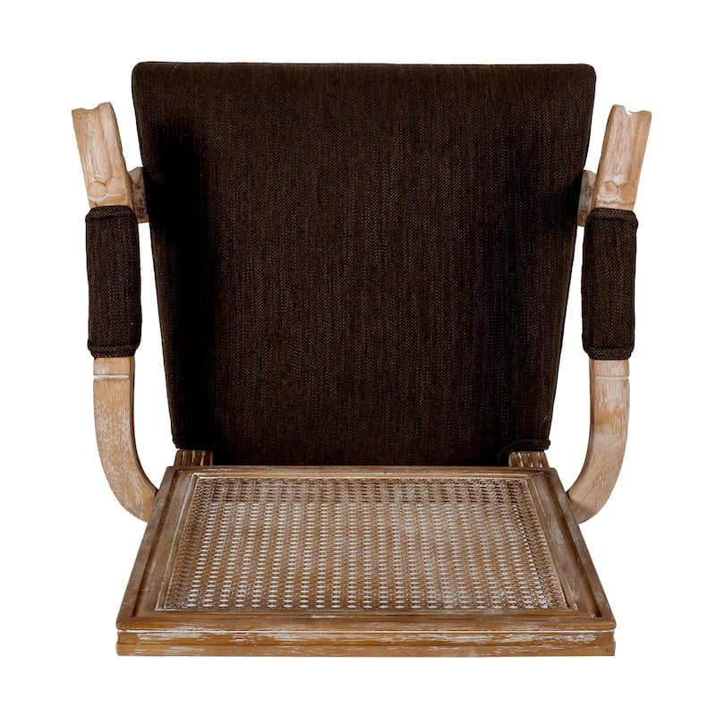 Maria Wood and Cane Upholstered Dining Chair by Christopher Knight Home - 23.75" L x 23.75" W x 39.75" H