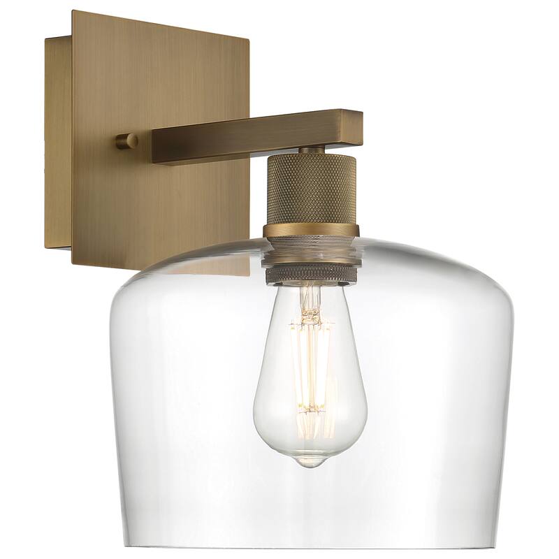 Access Lighting Port Nine Chardonnay LED Wall Sconce - Replaceable LED - Antique Brushed Brass/Clear Glass