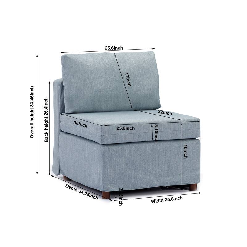 Modern Fabric Linen Module for Modular Sofa Sectional Sofa Couch Accent