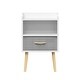preview thumbnail 13 of 38, Kids Wood Side Table Nightstand With Fabric Drawer and 2-Tier Shelf