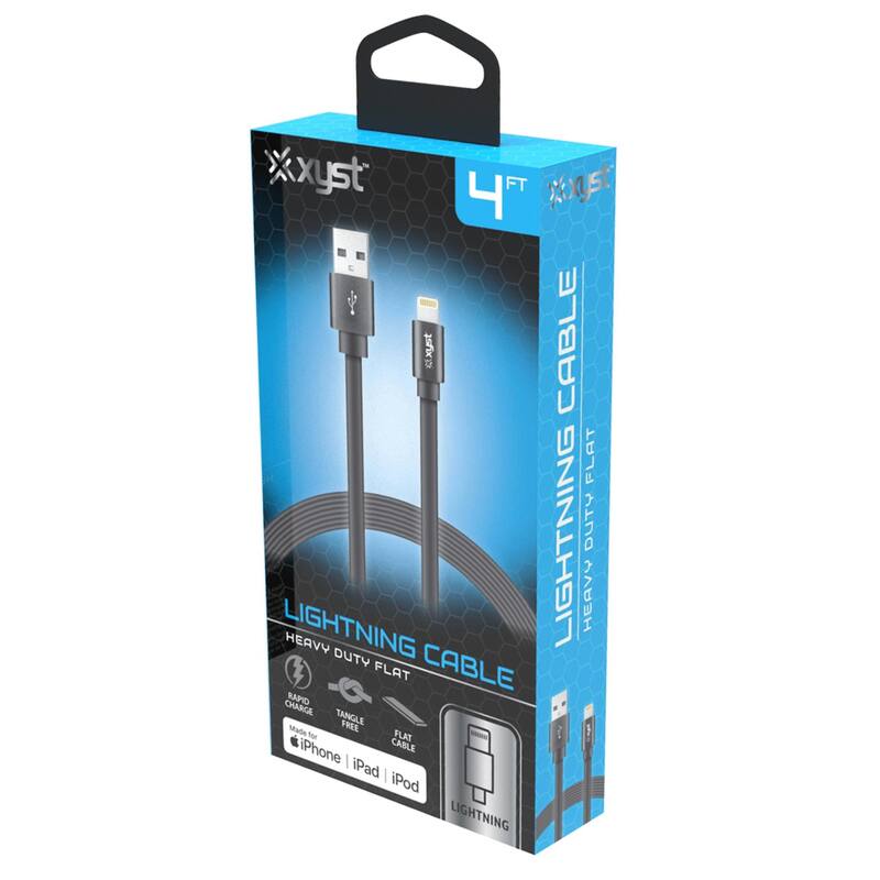 Xyst Charge and Sync USB to Lightning Flat Cable 4Ft
