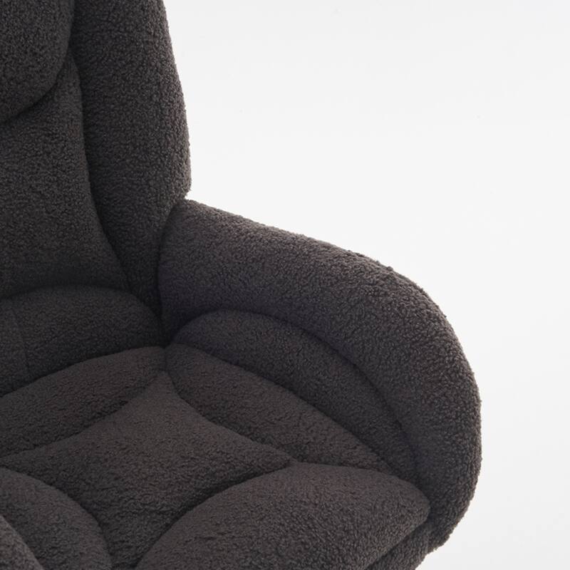 360 Swivel Fabric Home Office Chair With Gold Metal Base