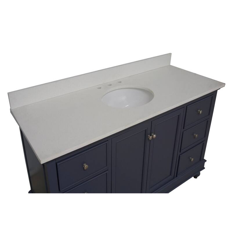KitchenBathCollection Bella 60" Single Bathroom Vanity with Quartz Top