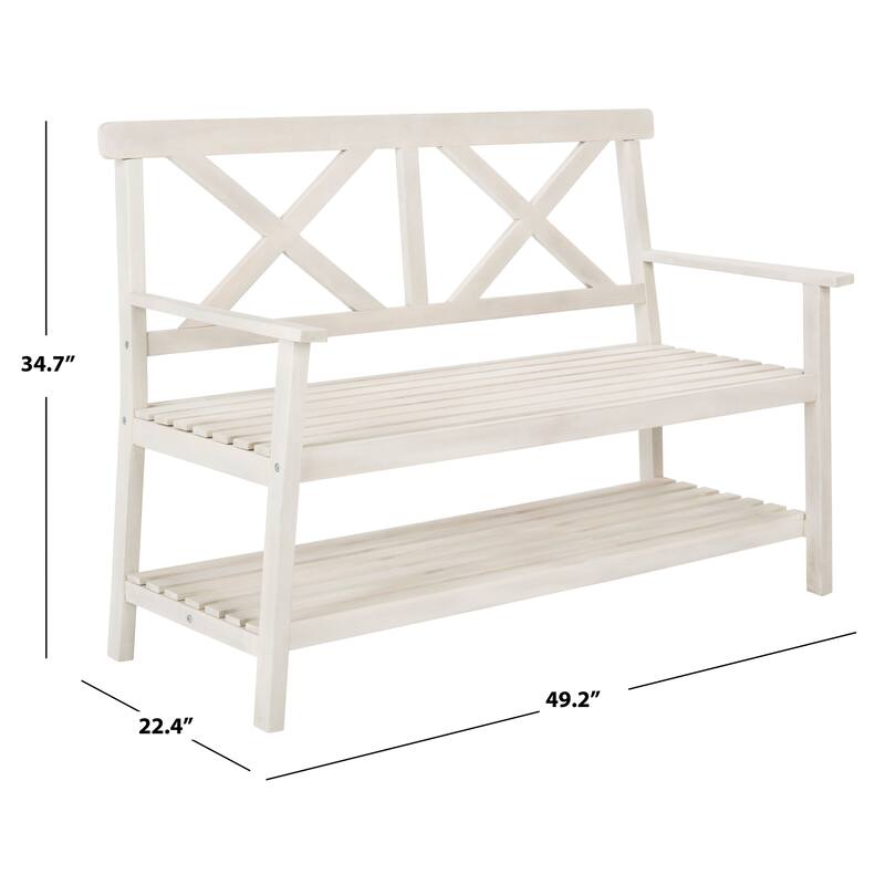 SAFAVIEH Outdoor Beatrijs Bench - 49Wx22Dx35H