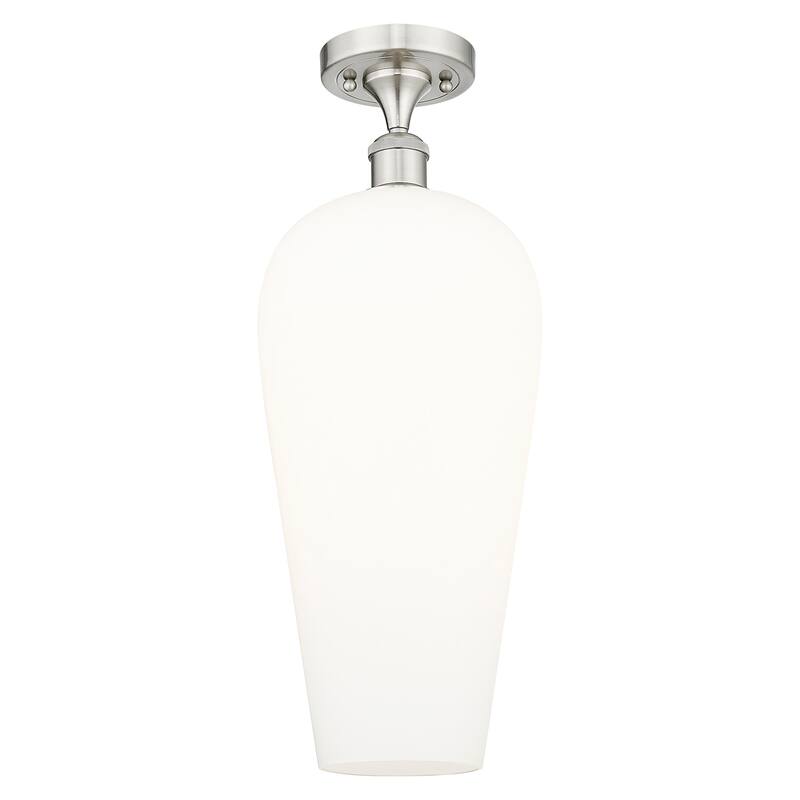 Innovations Lighting 516-1C-20-8 Chelsea Semi-Flush Chelsea 8" Wide - Brushed Satin Nickel / White