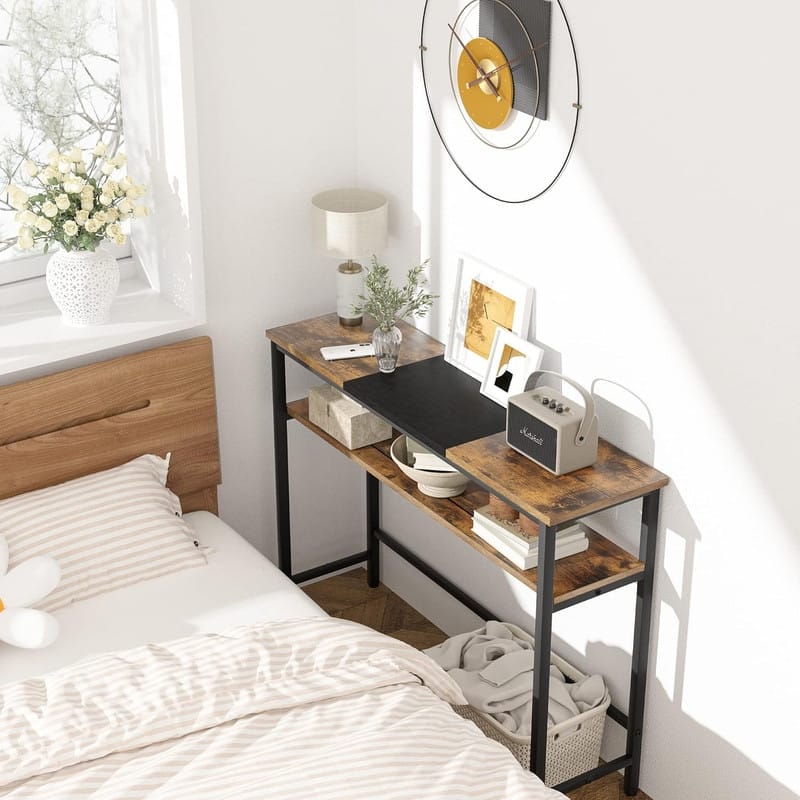 Narrow and Thin Sofa Table with Adjustable Shelves