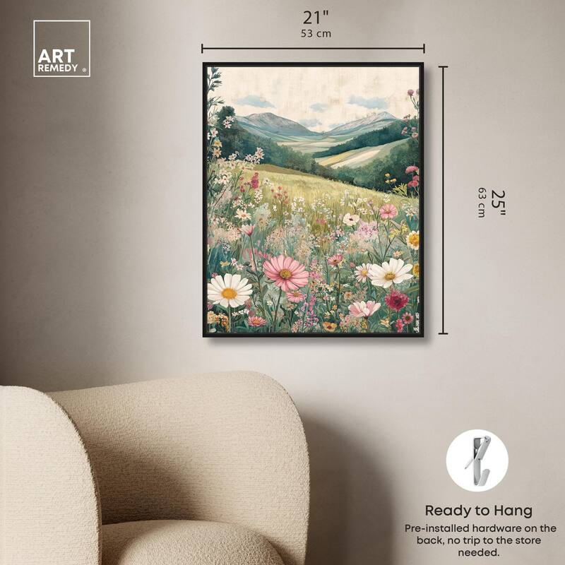 Floral Valley Vista Canvas by Art Remedy
