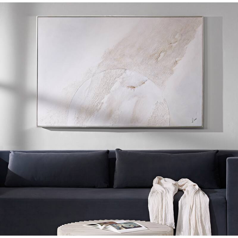 Renwil Dimona 40" Wide Canvas Art, Off-white