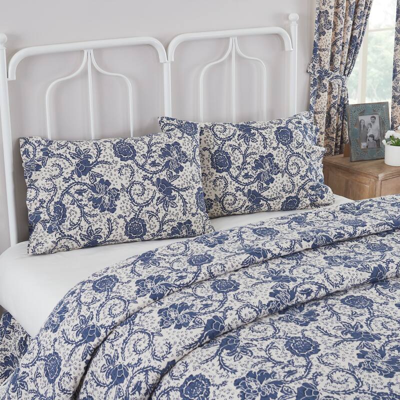 Dorset Navy Floral Pillow Case Set