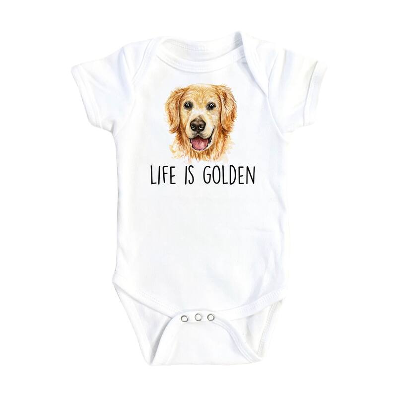 Golden Retriever - Baby Boy Girl Clothes Infant Bodysuit Funny Cute Newborn - White - 6-9M
