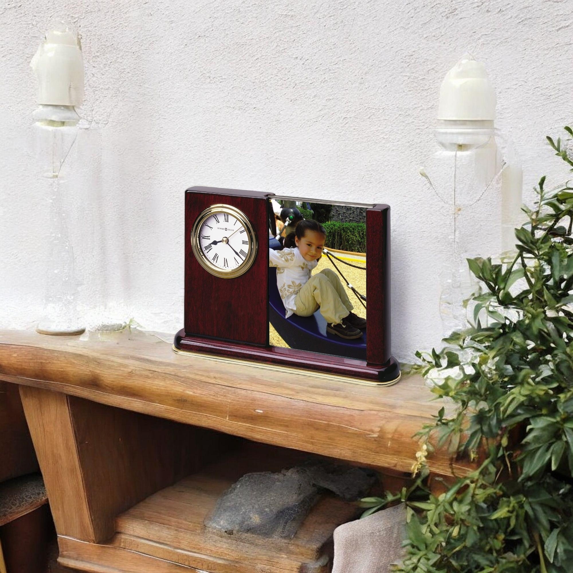 Howard Miller Portrait Caddy Traditional Chiming Mantel Clock with Photo Insert