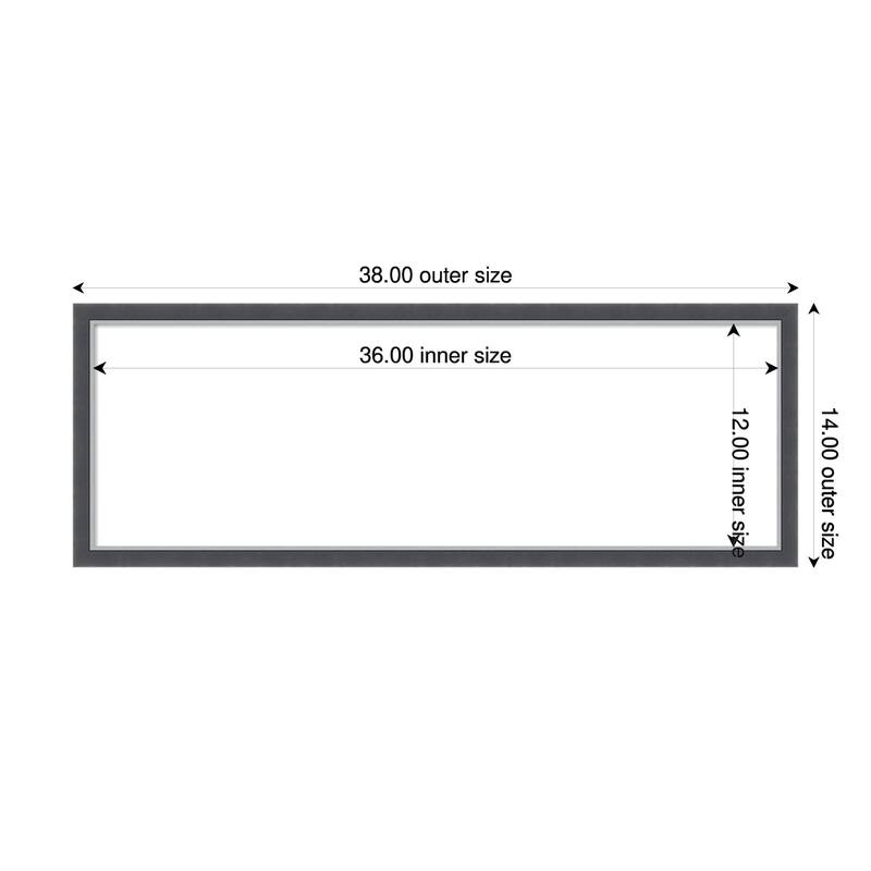 Amanti Art Eva Black Silver Thin Framed Dry Erase Magnetic Board - 38 x 14 in
