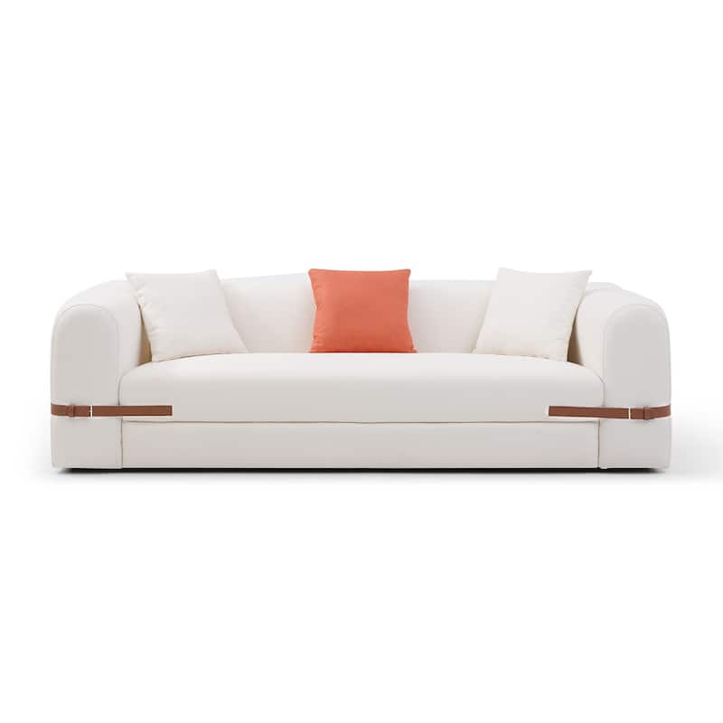 3-Seater Upholstered Sofa Mutiple Color Loveseat Couch with Pillows