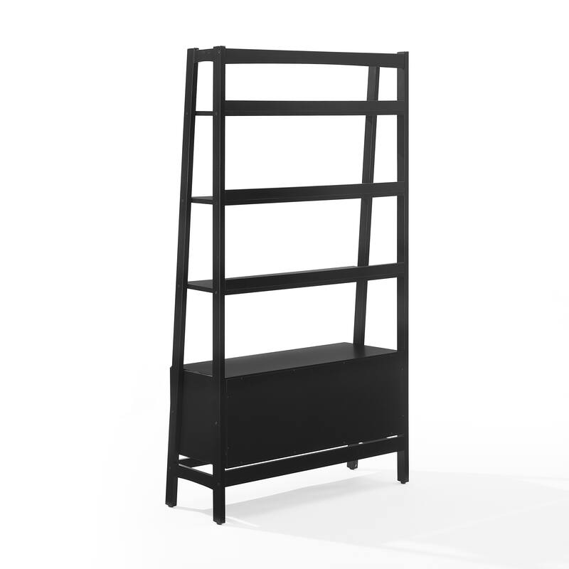Crosley Landon Large Etagere Bookcase - Matte Black