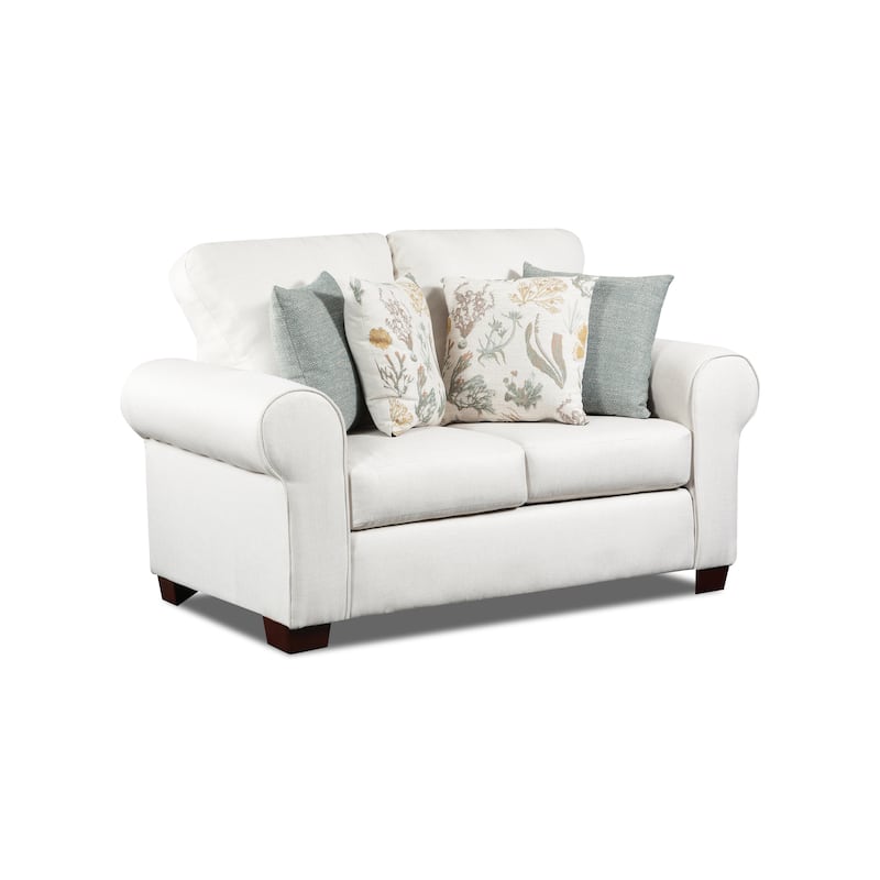 American Furniture Classics Model 8602-41 Beaujardin Loveseat with Four Throw Pillows - N/A