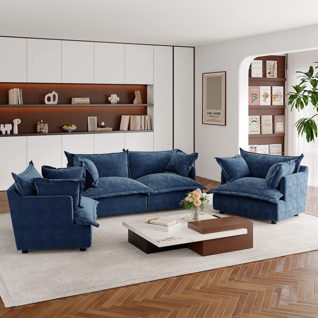 Double Layer Cushion Comfy Cloud Modular Sectional Sofa Set