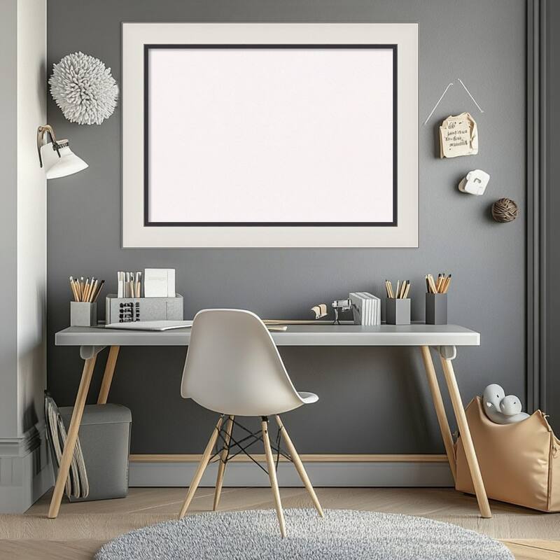 Ellie Silver Black Framed Cork Board - Bulletin Board, Organization Board, Pin Board