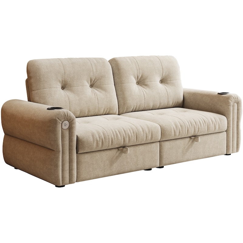 GDFStudio - Chenille Convertible 2-Seater 74" Sofa Bed