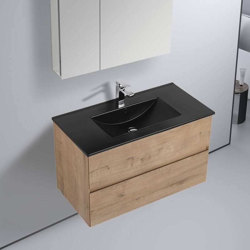 Blossom Wall Mounted Floating Bathroom Vanity with Double Acrylic Sink