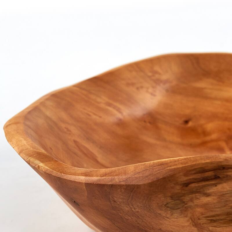 Greenage Cedar Fruit Bowl, Wooden Storage Natural Crafts Serving Bowls
