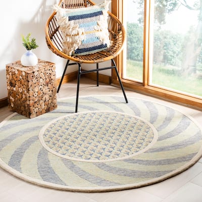SAFAVIEH Handmade Novelty Linie Swirl Wool Rug