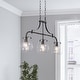 preview thumbnail 16 of 16, Modern Farmhouse 3-Light Linear Chandelier Seeded Glass Island Lights for Dining Room - L25"x W 5"x H 14"