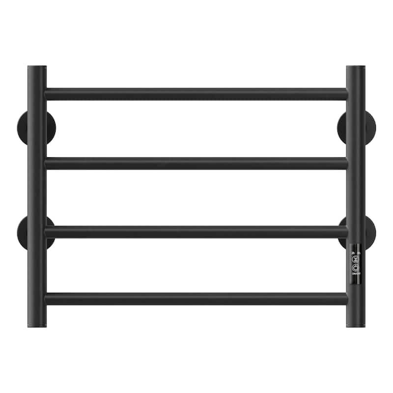 4 Bars Towel Holders Wall Mounted Plug-In/Hardwired Towel Warmer Heated Towel Racks Stainless Steel in Matte Black
