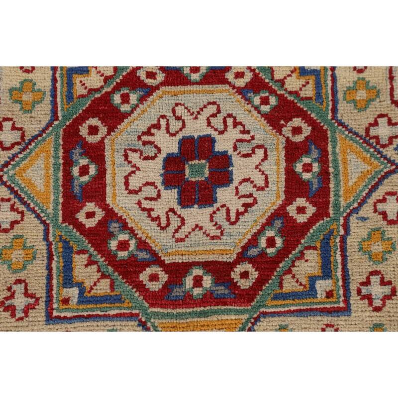 Gray Kazak Area Rug Handmade Wool Carpet - 8'1" x 12'4"