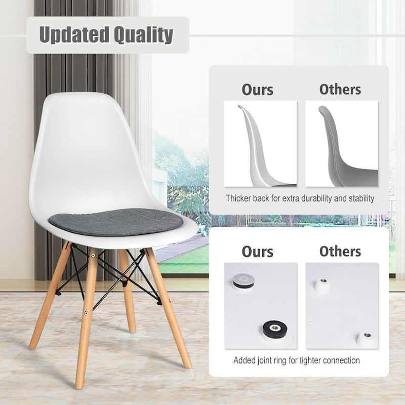 2Pcs Dining Chair Mid Century Modern DSW Chair Furniture - 18" x 19" x 33" (W x D x H)