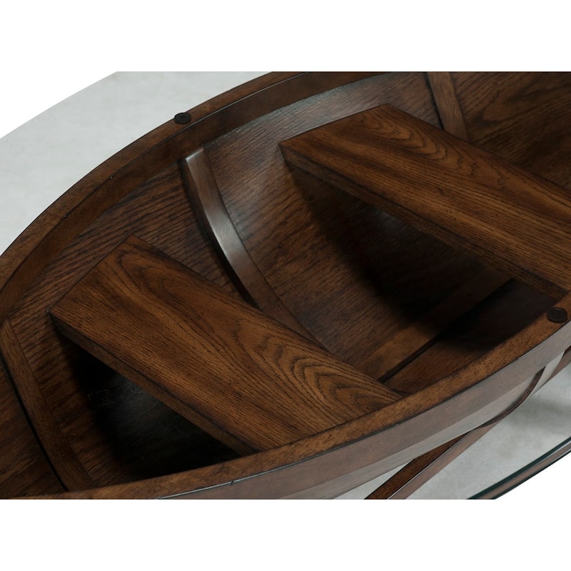 Magnussen Home Beaufort Dark Oak Oval Cocktail Table - 52''W x 26''D x 18''H