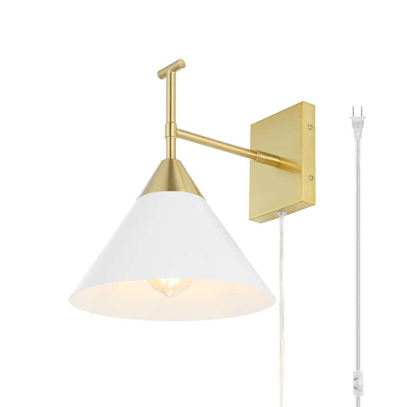 SAFAVIEH Velezia 13-inch Plug-in Wall Sconce with LED Bulb - 9.5 in. W x 12.5 D in. x 12 in. H